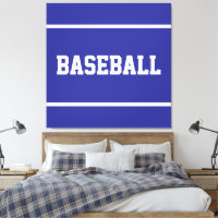 Sportliche Sommer Blau Weiße BASEBALL Text Streife