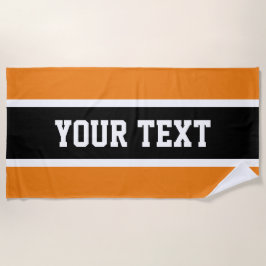 Sportliche Sportler Schwarz-weiß Bright Orange Str Strandtuch