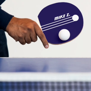 Sportliche Streifen Name Navy-Blau Tischtennis Schläger