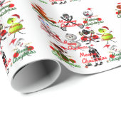 Sportliche Weihnachtsfeiertage Cartoon Geschenkpapier (Rolleneckpunkt)