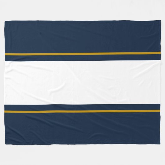 Sportliche weiße, braune Racingstreifen auf der Ma Fleecedecke (Vorderseite (Horizontal))