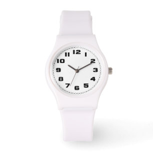 Sportliche weiße Damen-Silikonuhr Armbanduhr