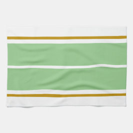Sportliche weiße, hellgrüne Racing Streifen auf we Geschirrtuch