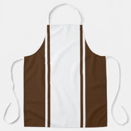 Sportliche weiße Racing Streifen auf Kakaobraun Schürze