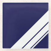 Sportliche White Corner Racing Streifen auf der Ti Glasuntersetzer (Vorderseite)