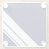 Sportliche White Corner Racing Streifen auf der Ti Glasuntersetzer (Rückseite)