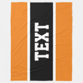 Sportlicher athletischer Orange-Schwarz-weißer Str Fleecedecke (Vorderseite)