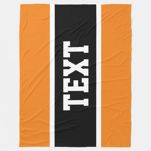 Sportlicher athletischer Orange-Schwarz-weißer Str Fleecedecke (Vorderseite)