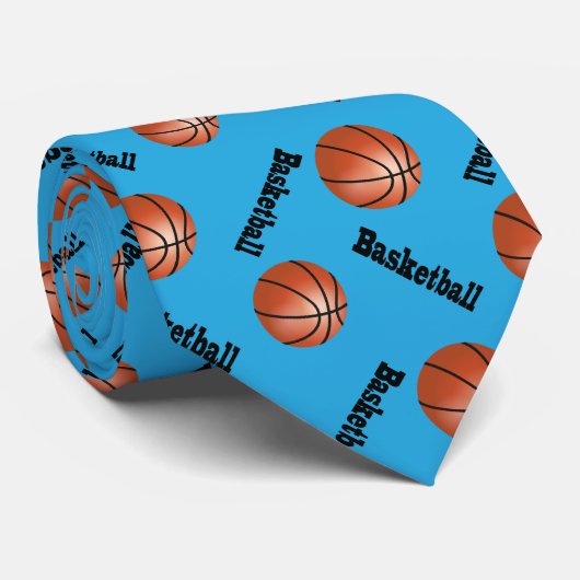 Sportlicher Basketball des Baby-Blau-Hintergrund-| Krawatte (Gerollt)