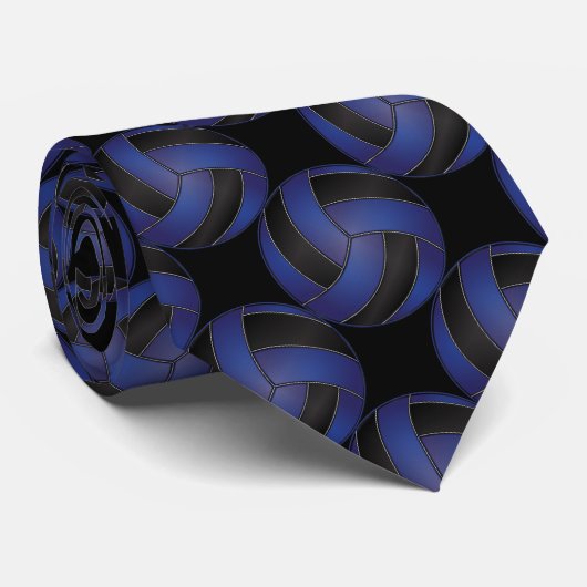 Sportlicher Dunkelblau und schwarzer Volleyball Krawatte (Gerollt)