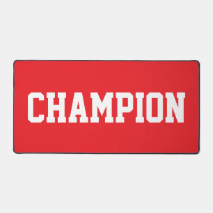 Sportlicher Fun CHAMPION Weißer Text auf strahlend Schreibtischunterlage