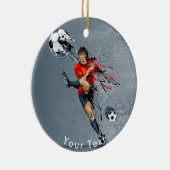 SPORTLICHER Kick auf Fußballfeld Keramik Ornament (Rechts)