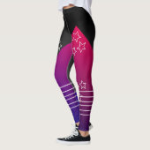 Sportlicher mit Monogramm schwarz-rosa Farbverlauf Leggings (Links)