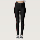 Sportlicher sportlicher Streifen rot schwarz Leggings (Vorderseite)