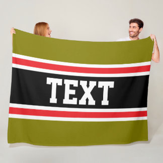 Sportliches Hellrot Schwarz Oliv Streifen YOUR TEX Fleecedecke