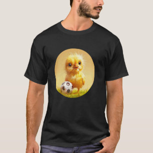 Sportliches Huhn mit Fußballkostüm T-Shirt