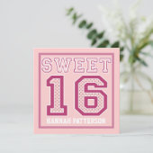 Sportliches Mädchen-Jerseys des Bonbon-16 Einladung (Stehend Vorderseite)