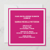 Sportliches Mädchen-Jerseys des Bonbon-16 Einladung (Rückseite)