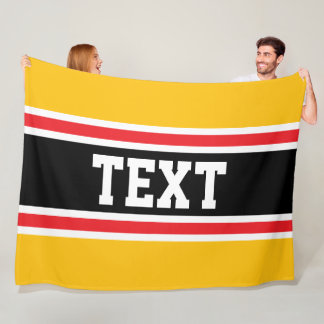 Sportliches Rot Gelb Orange Schwarz Streifen DEIN Fleecedecke