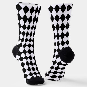 Sportliches Schwarz-Weiß-Harlequin-Muster Socken