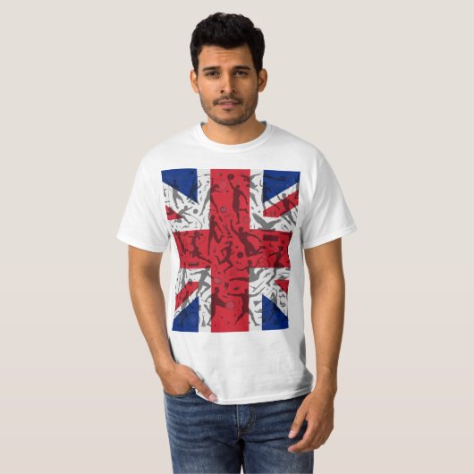 Sportliches T-Shirt mit Union Jack Flagge (Vorne ganz)