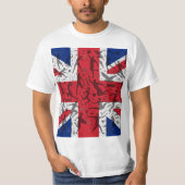 Sportliches T-Shirt mit Union Jack Flagge (Vorderseite)