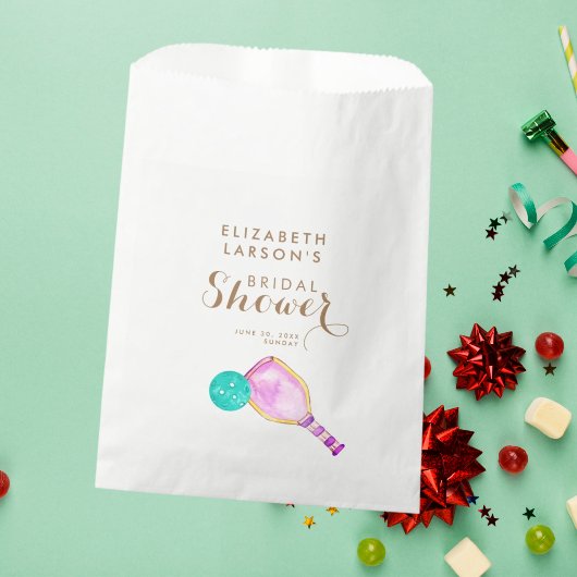 Sportliebhaber Aquarell Pickleball Thema Brautklei Geschenktütchen