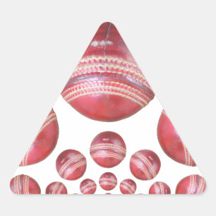 Sportliebhaber Cricket Ball Druck Dreieckiger Aufkleber