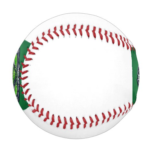 Sportlogo mit grüner Alien Baseball (Vorderseite Links)