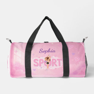 Sportmädchen- Akrobatik- Turnerin- Gymnastik- rosa Duffle Bag