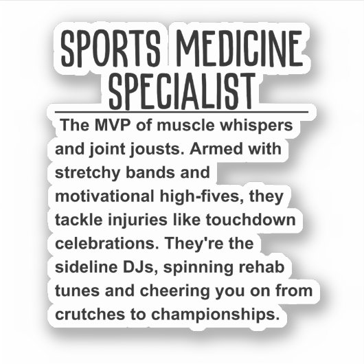 Sportmediziner Aufkleber (Vorderseite)