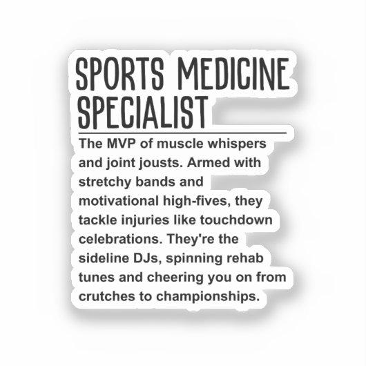 Sportmediziner Aufkleber (Vorderseite)