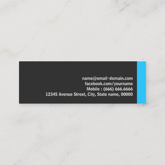 Sportmediziner - Personal Aqua Blue Mini Mini Visitenkarte (Rückseite)