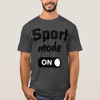 Sportmodus auf schwarz T-Shirt