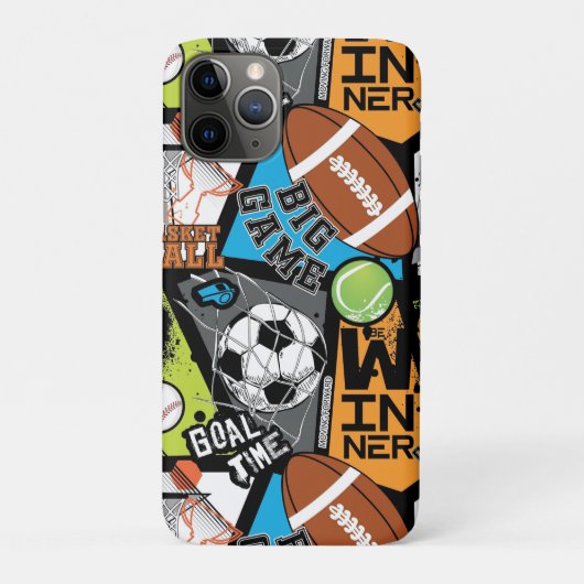 Sportmuster mit Bällen Case-Mate iPhone Hülle (Rückseite)