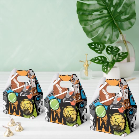 Sportmuster mit Bällen Geschenkschachtel (Zahlreiche)