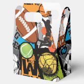 Sportmuster mit Bällen Geschenkschachtel (Geöffnet)
