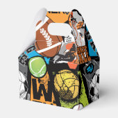 Sportmuster mit Bällen Geschenkschachtel (Vorderseite)