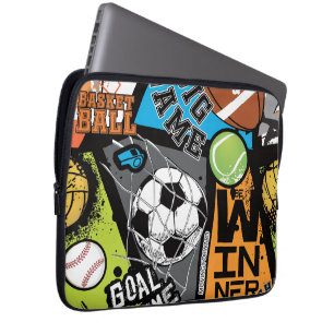 Sportmuster mit Bällen Laptopschutzhülle