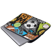 Sportmuster mit Bällen Laptopschutzhülle (Vorne Knopf)