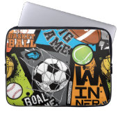 Sportmuster mit Bällen Laptopschutzhülle (Vorderseite)