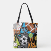 Sportmuster mit Bällen Tasche (Rückseite)