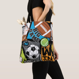 Sportmuster mit Bällen Tasche