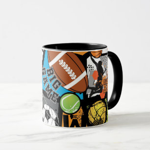 Sportmuster mit Bällen Tasse