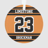 Sportnummer Orange, White and Black Jersey Ornament (Rückseite)
