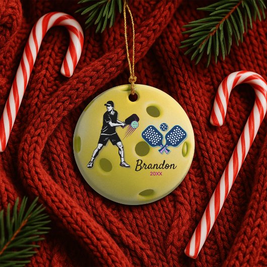 Sportpaddel für Pickleball-Spieler Keramik Ornament