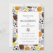 Sportparty Kinder Bunte Fußball-Spaß Einladung (Vorderseite)