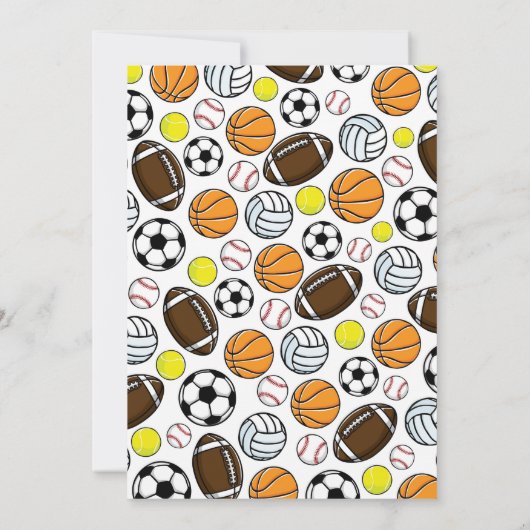 Sportparty Kinder Bunte Fußball-Spaß Einladung (Rückseite)