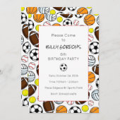 Sportparty Kinder Bunte Fußball-Spaß Einladung (Vorne/Hinten)