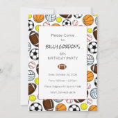 Sportparty Kinder Bunter Fußballspaß Einladung (Vorderseite)